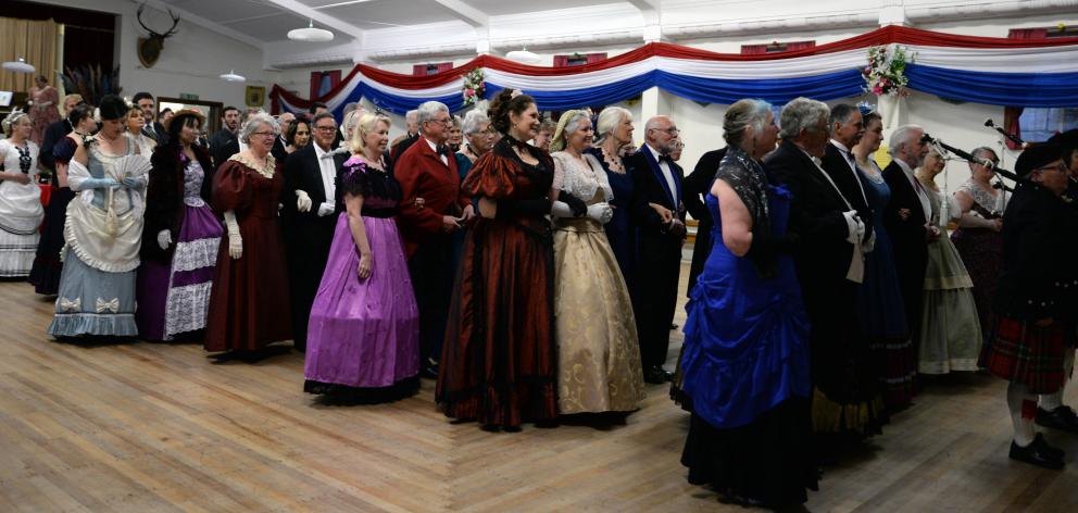 Guests sing Rule Britannia at the invitation ball at the Scottish Hall at last year’s Victorian...