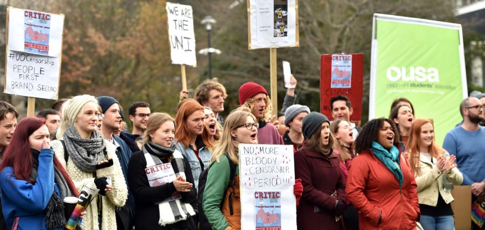About 170 students joined a march to the University Clocktower yesterday  to protest about...