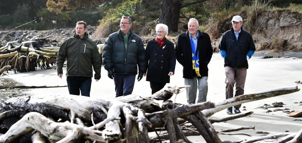 Otago Peninsula Community Board chairman Paul Pope (left), Dunedin City Council parks and...