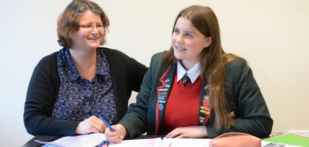 Shelley Auld and her daughter, Kaikorai Valley College year 13 pupil Samara Marks, discuss the...