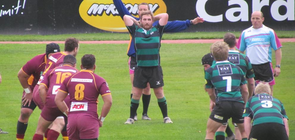 Maheno hooker Sam Robb prepares for a lineout during the Citizens Shield game against Athletic...