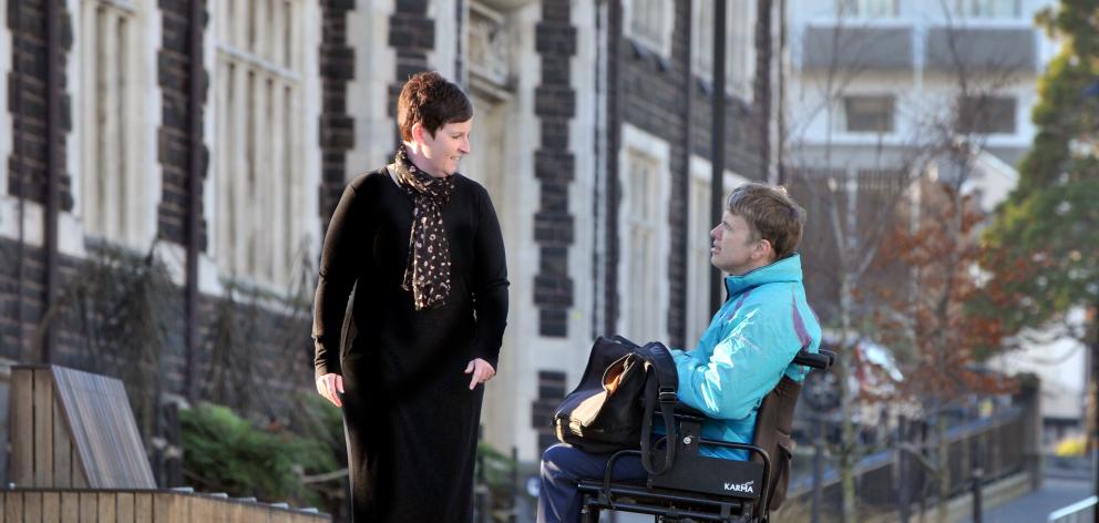 University disability services manager Melissa Lethaby with postgraduate archaeology student...