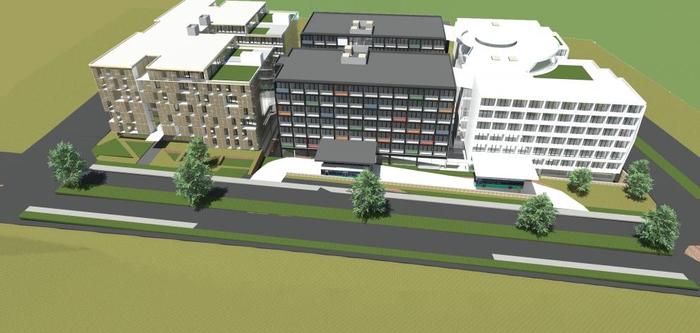 Artist's impression: The hotels and apartment buildings