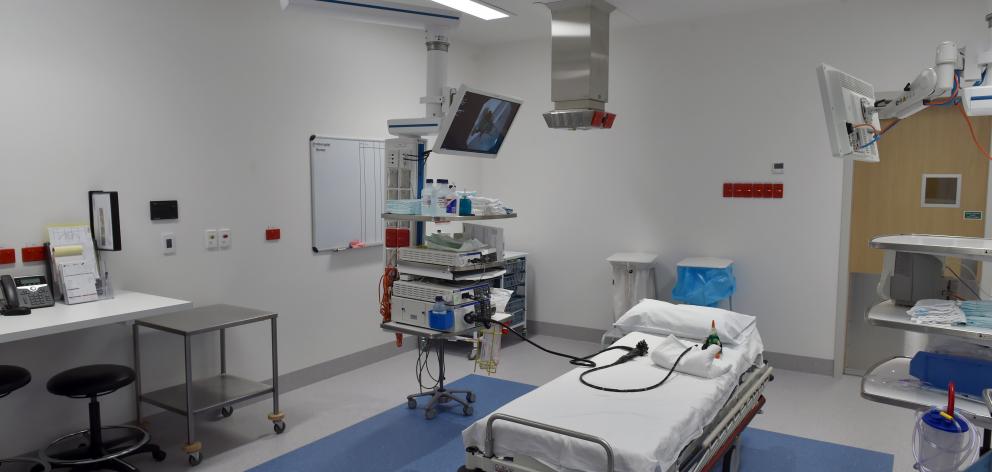One of two up-and-running procedure rooms in the gastroenterology department, which has space for...