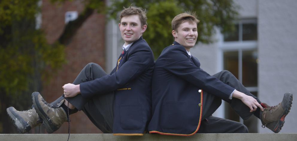 John McGlashan College pupils Cameron Moran (left) and Jack Grey are about to start an epic South...