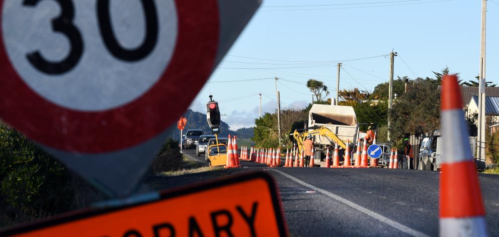 Brighton Rd will be closed to through traffic at Westwood for three or four days from this morning. Photo: Stephen Jaquiery