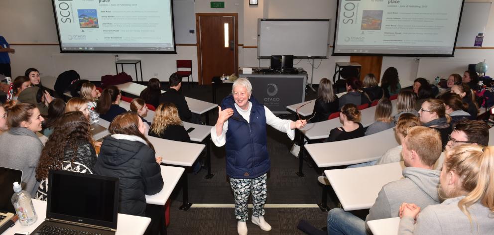 Dr Jean Ross lectures Otago Polytechnic third-year nursing students. Photo: Gregor Richardson