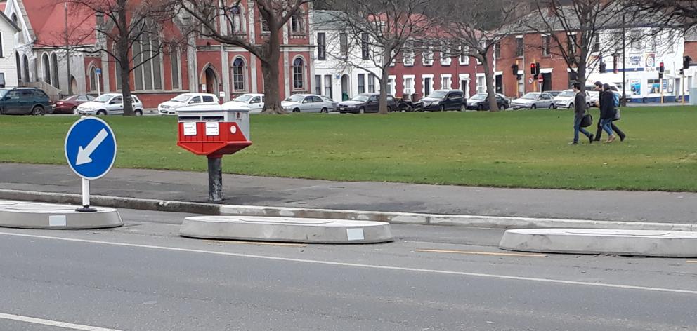Once accessible by car, this post box by Dunedin's North Ground has become a bit stranded by highway changes, although it's handy if you are on a bike or walking. Photo: Peter Smith