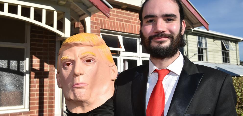 Kiel Soper dressed as United States President Donald Trump.