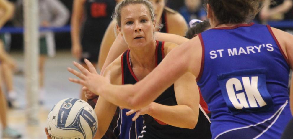 Rata centre Hayley Crofts in action during the Invercargill Netball Centre final against St Mary...