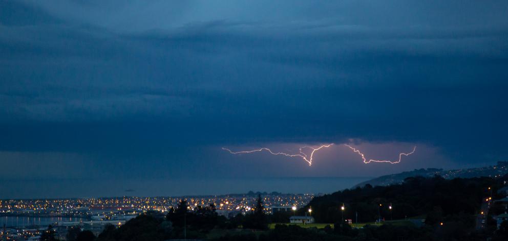 The lightning forks in the sky as seen from Dalmore. Photo: Ruth Topless The lightning forks in the sky as seen from Dalmore. Photo: Ruth Topless