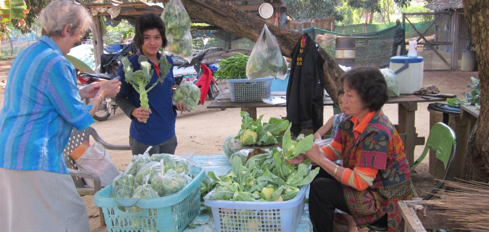 Produce from the thriving market gardens. 

