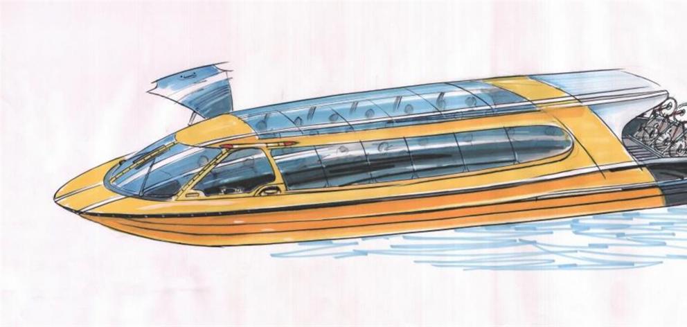 An artist's impression of the new ferry boats proposed by Kawarau Jets Ltd. Image: Supplied