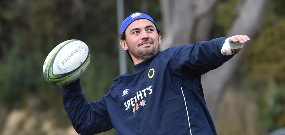 Otago captain and hooker Sam Anderson-Heather at training at Logan Park yesterday. Photo: Peter McIntosh