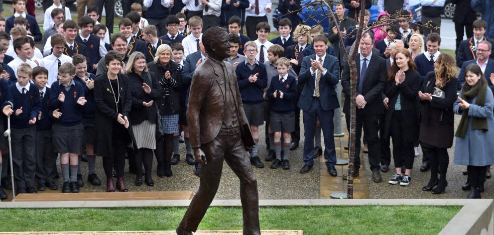 John McGlashan College unveiled a sculpture yesterday  to mark the school’s centenary. Photos:...