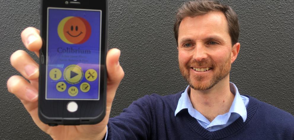 Technaturally Games director John Gillanders, of Dunedin, has launched Colibrium, a game he developed for smart­phones and tablets. Photo: Shawn McAvinue