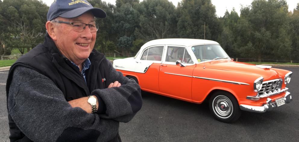 Richard Stedman, of Dunedin, and the 1959 Holden FC he has entered in next month’s Autospectacular 2018. Photo: Shawn McAvinue