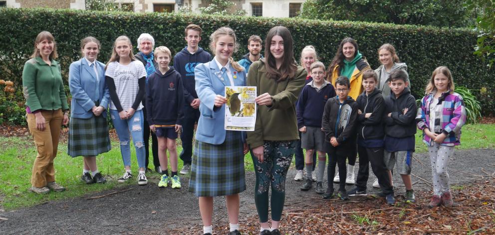 The Town Belt Education Initiative leadership group, including chairwoman Stephanie Post (16, front left) and photography competition co-leader Jenna Huggins (16, front right), is running a photography competition for Dunedin pupils. Photo: Jessica Wilson