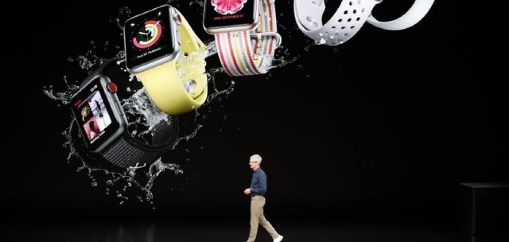 Tim Cook, CEO of Apple, introduces the new Apple watch. Photo: Reuters