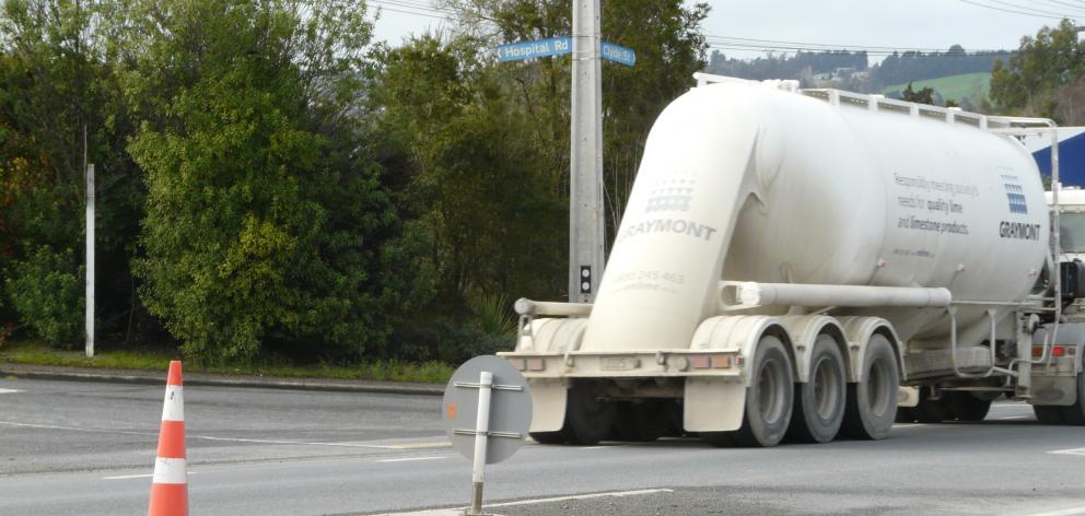 Balclutha residents are questioning the positioning of a pedestrian refuge on State Highway 1 to the south of the town, after a succession of accidents at the site. Photo: Richard Davison