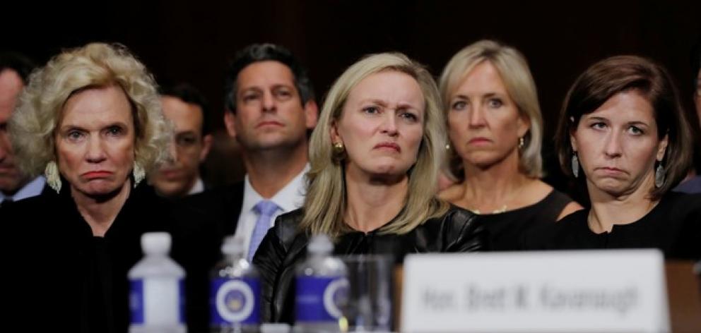 Family members of of US Supreme Court nominee Brett Kavanaugh, including his wife Ashley (right) and mother Martha (left). Photo: Reuters