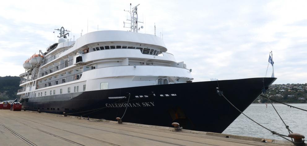 'Caledonian Sky', berthed at Dunedin last year. Photo: Linda Robertson