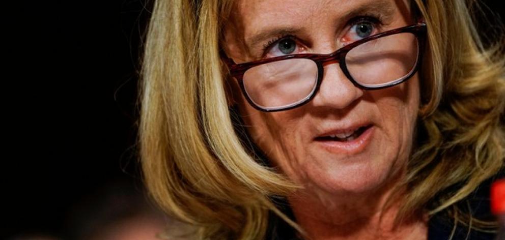 Christine Blasey Ford at a Senate Judiciary Committee. Photo: Reuters