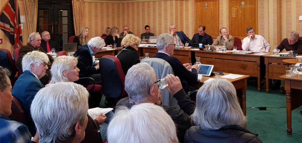 The Waitaki District Council chambers were full for a public forum, presentation and councillor...