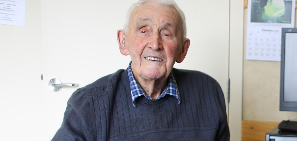 Wyndham Rest Home resident Dugald McKenzie, who is 101 years old, still manages his two dairy farms and one dairy support farm at Seaward Downs. Photo: Ashleigh Martin