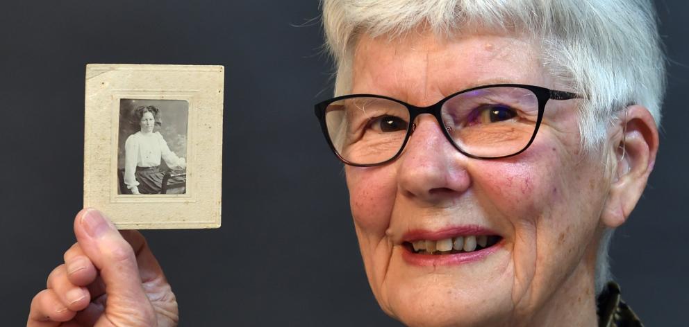 Jennifer Harford with a portrait of her great aunt Eva Cooper, a Dunedin Hospital nurse who died...