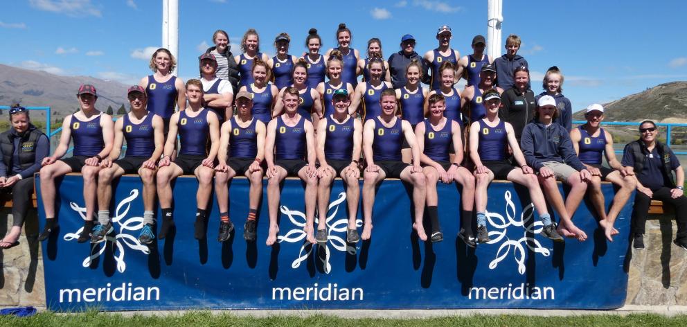 The Otago team after winning its fourth consecutive South Island interprovincial rowing title at...