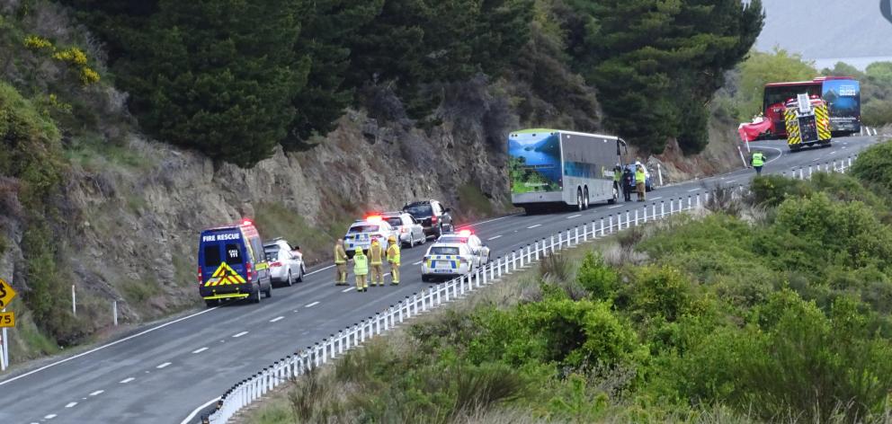One person died after a crash between a car and a Southern Discoveries bus on State Highway 6...