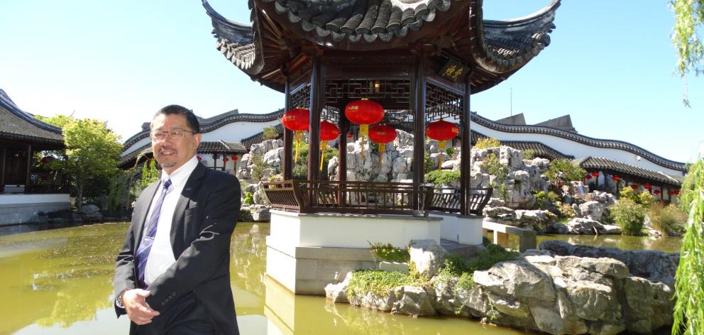 Dunedin Chinese Garden Trust chairman Malcolm Wong says the authentic traditional Chinese scholar’s garden is unique in this part of the world. Photo" Brenda Harwood