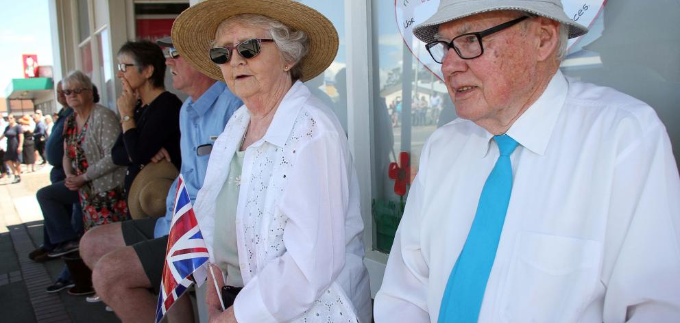 Past pupil of Tapanui District High School Neil Kirk and his wife, Daphne, wait for the West...