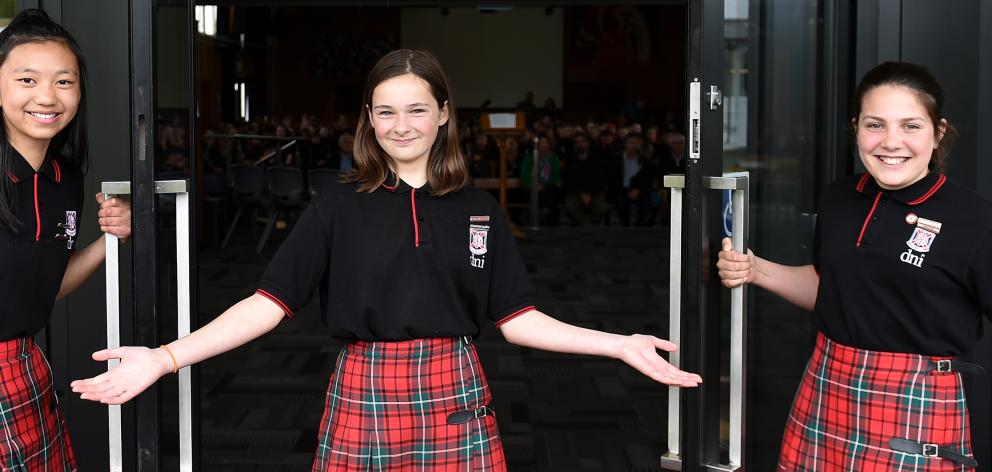 Dunedin North Intermediate school councillors (from left) Lina Fraser (13), Jasmine Merriman (12)...