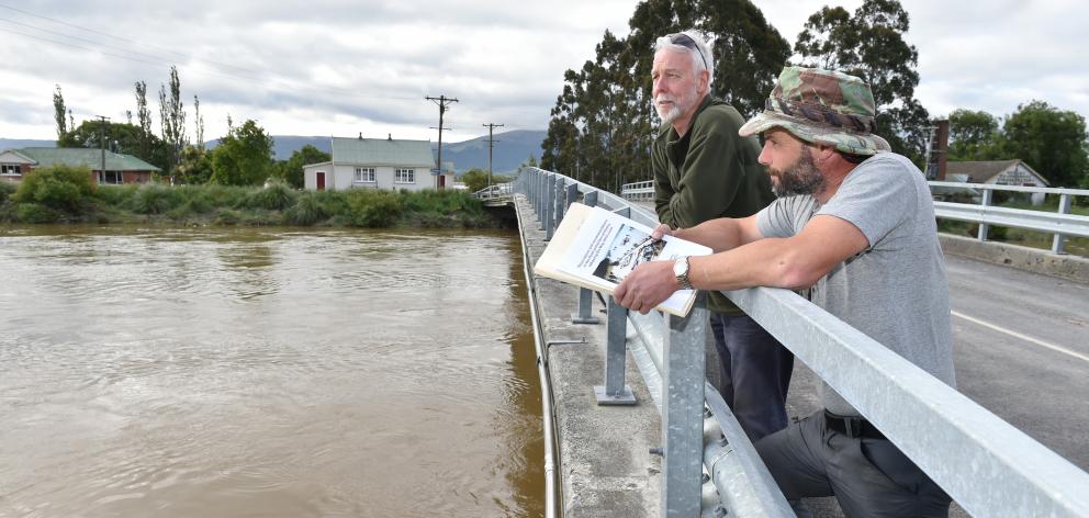 Henley residents Allan Innes (left) and Jay MacLean have been battling the Otago Regional Council...