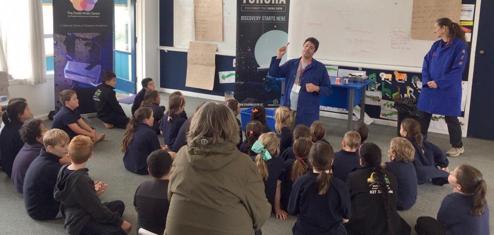 Otago Museum science presentation co-ordinator Amadeo  Enriquez Ballestero and science...