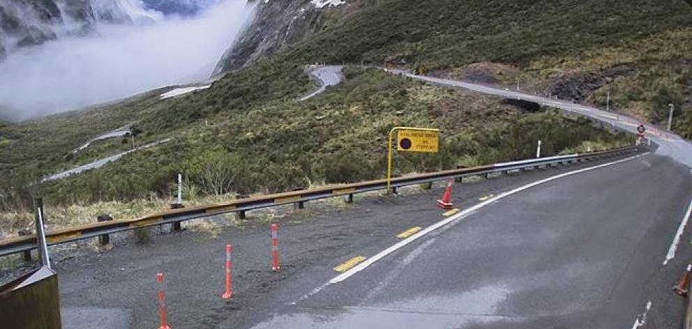 The Milford Road (SH94) was closed from yesterday. Photo: Milford Road Alliance