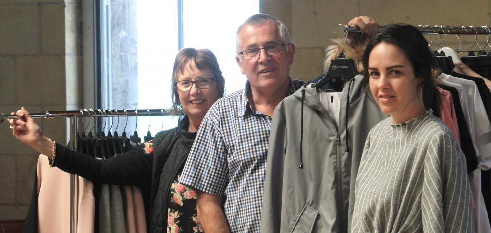 Moke's Lynn Stevens (left) director Keith Stevens and designer Anneke Stevens are moving to the top floor of the Loan and Merc building in Oamaru's Harbour St. Photo: Hamish MacLean