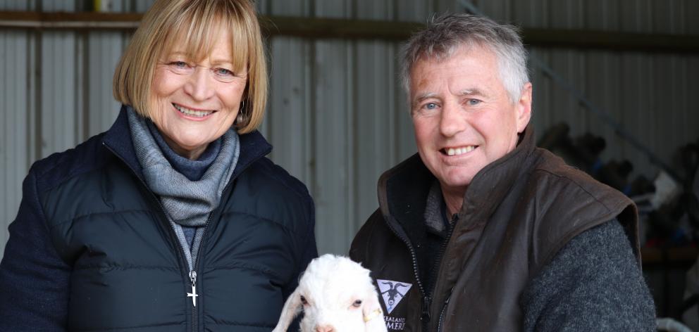 Untouched World founder Peri Drysdale and Clinton farmer David Shaw with a kid goat. Photos:...