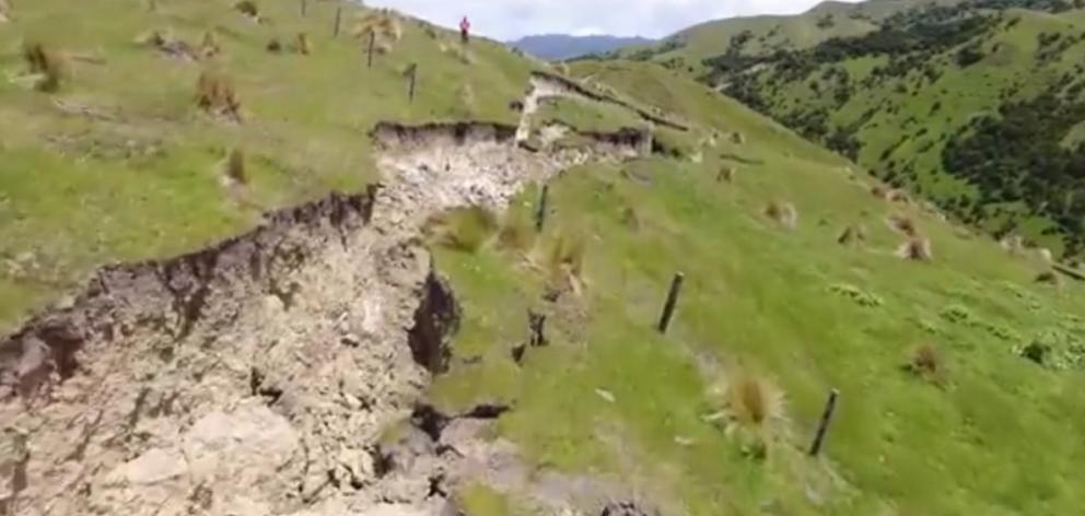 Damage from the Kaikoura quake. Photo: ODT files