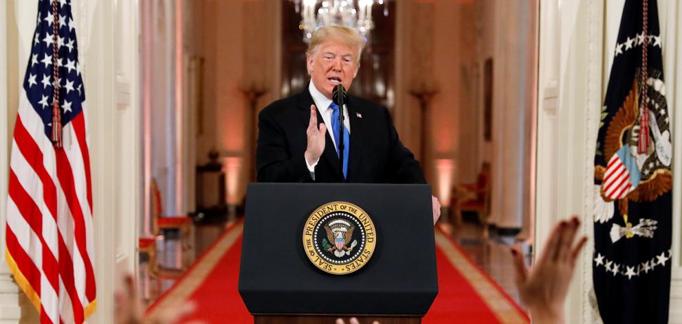 President Trump holds post-midterm elections news conference at the White House in Washington. Photo: Reuters
