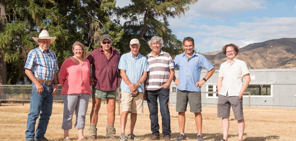 A lot of work has been put in for next year's Hawea Cavalcade by the host town's committee, including, from left, Don Paterson, Liz English, Warren Hewson, Graham Ballantyne, Errol Carr, cavalcade co-ordinator Terry Davis and Mark English. Photo: Teresa C