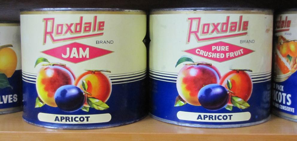 Historic Roxdale cannery fruit tins showcase the Teviot Valley’s produce. 
