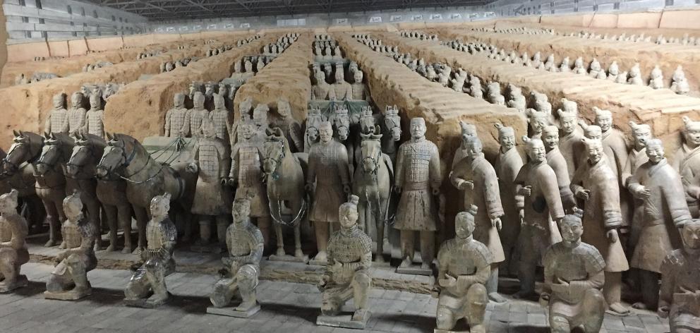 The Terracotta Army is a collection of terracotta sculptures depicting the armies of Qin Shi Huang, the first Emperor of China.  Photo: Robbie Baxter