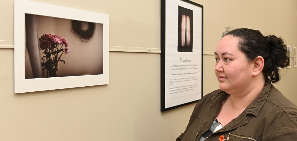 Master’s  photography student Hayley Walmsley views  her exhibition ‘‘Frontliners’’, on show now...