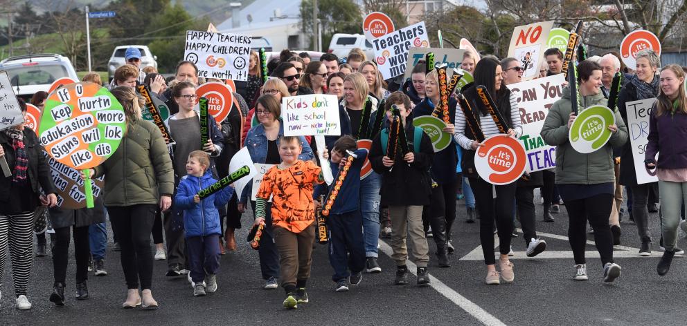 Teachers are protesting after almost a decade of meagre pay increases. Photo: ODT files