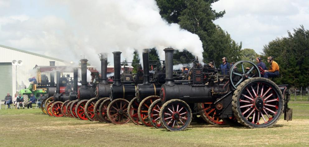 Traction engines let off steam at a previous edition of Crank Up. PHOTO: ALISTER ANDERSON/SUPPLIED
