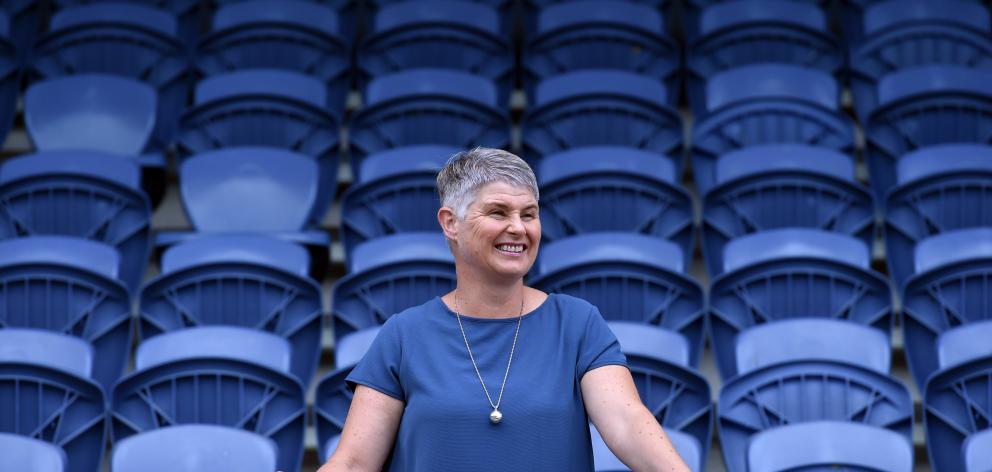 Deidre Helm looks out on the Caledonian Ground halfway through her 26th season as Athletics Otago...