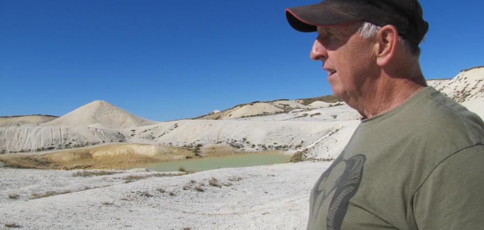 Retired Maniototo farmer George Lindsay looks over damage caused by vehicles in the historic...